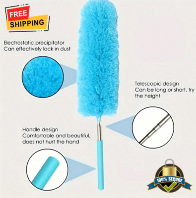 Retractable Stainless Steel Microfiber Duster for Household Dust Removal