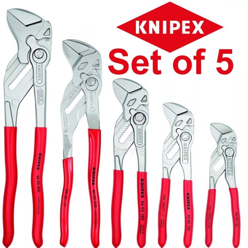 Knipex 5 Piece Pliers Wrench Set Push Button Water Pump Spanner Grip 00 19 55 S4 - Picture 3 of 3
