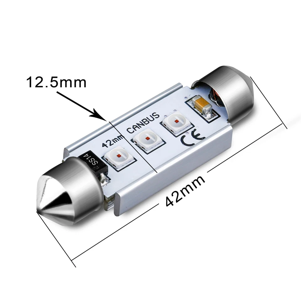 Lámpara de parada de montaje alto central Allá Lighting 3-LED 577 3ª bombilla de freno roja 2 piezas Foto 3 de 4
