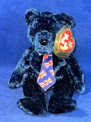 Kuscheltier TY Beanie Baby Bär Pops blau (1) 21cm