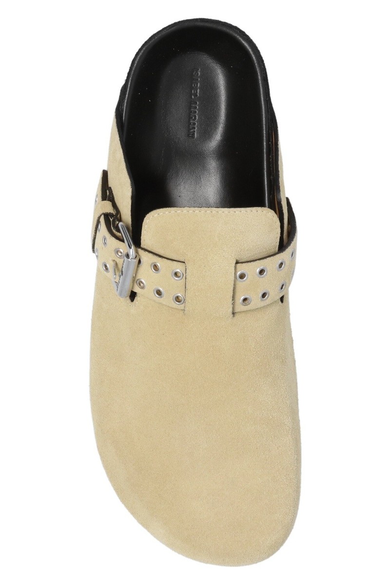 ISABEL MARANT Women's 'Mirvin' Buckled Suede Mule Slippers