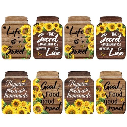 8 Pcs Sunflower Vases Wall Sticker,Wood Color Wall Decals Peel and Stick,Wall  - Bild 1 von 7