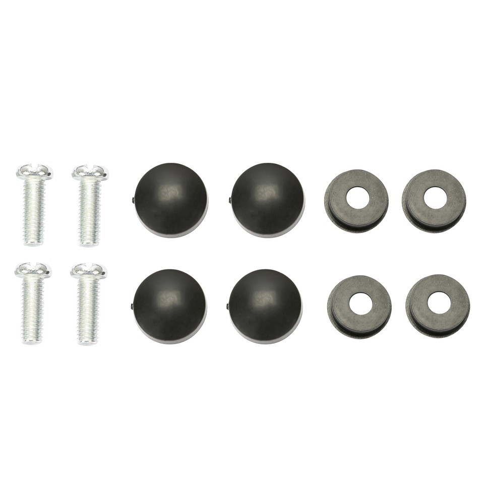 Stainless Steel Universal Black License Plate Frame Tag Cover Screw Caps 2PCS - Foto 4