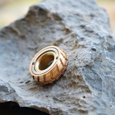 Stainless Steel Brass Rotor Push Card Mechanical Ring Spinning Top EDC Toys Gift