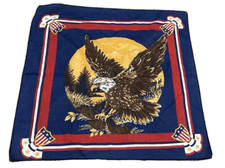 Vintage Americana Eagle Bandana Handkerchief RN 15582 21" x 21" Made in USA