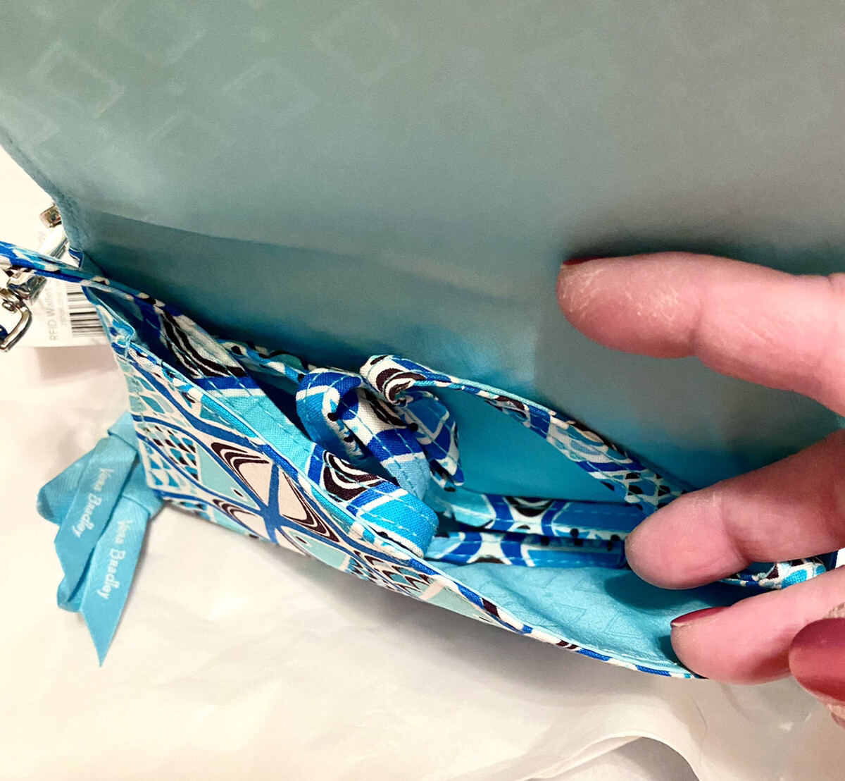 Vera Bradley 3 in 1 Crossbody RFID Wallet Wristlet🐟Go Fish Blue🐟