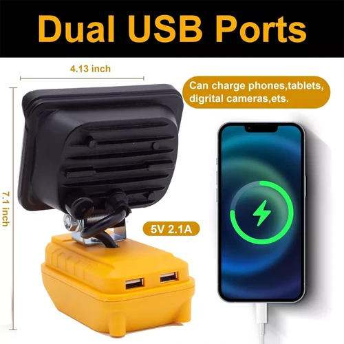 LED Work Light For Dewalt 20V MAX 90W USB Flood Light Torch for Workshop Camping - Picture 6 of 12