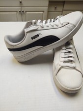 PUMA Smash V2 L White/Black Leather Lace Up Low Top Sneakers Men s Size 9