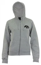 Outerstuff NCAA Women's Fleece Iowa Hawkeyes Logo Hoodie, Gray