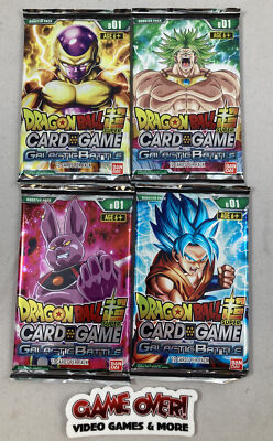 dragon ball super card game galactic battle Dragon Ball Super Card Game Galactic Battle B01 SEALED Lot Of 4 Booster  Packs