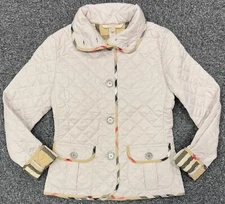 Burberry Brit Check Trimmed Quilted Jacket Black and Stone Colour