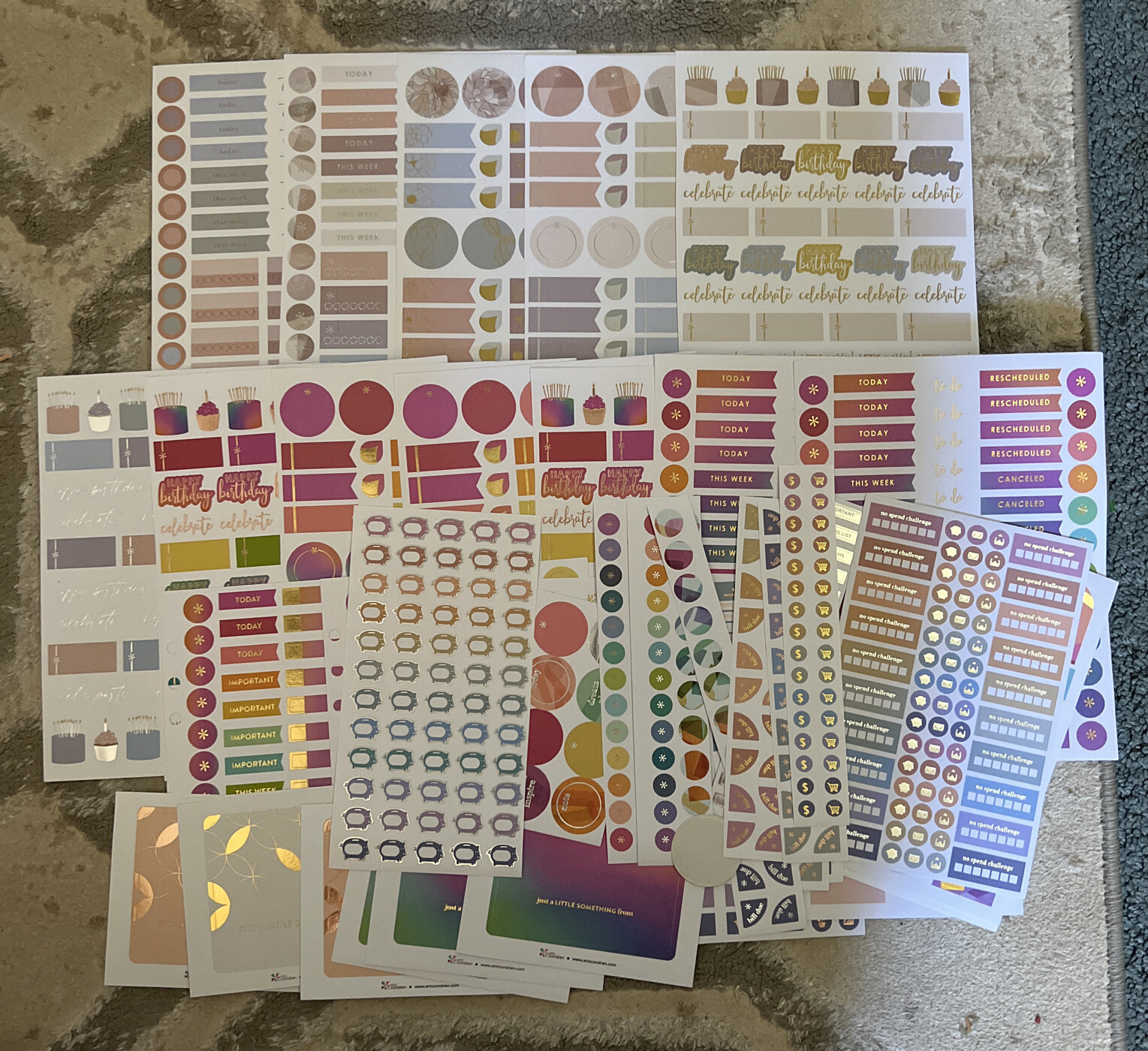 Erin Condren Sticker Sheets (from EC life planners, sticker books) eBay