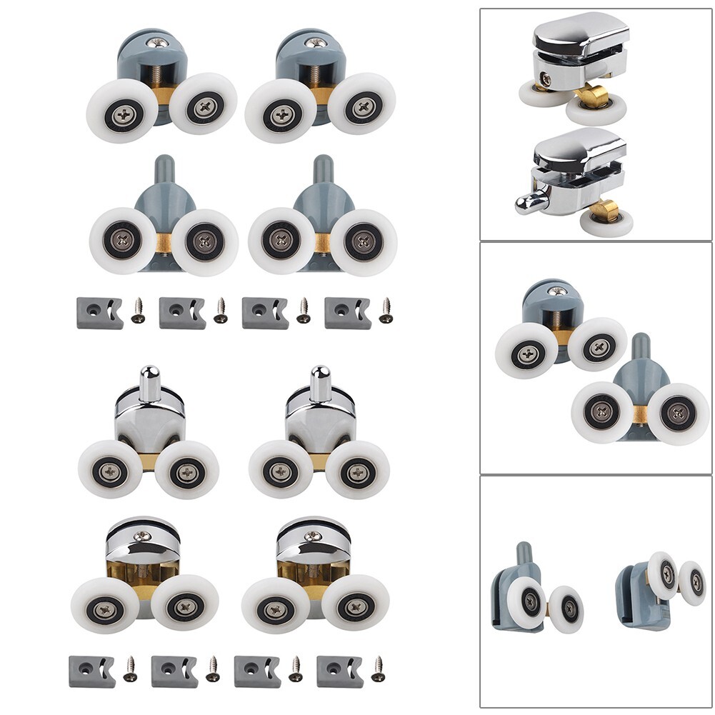 Duschtürrollen Set 8 Stück - 25mm Für Glasschiebetüren