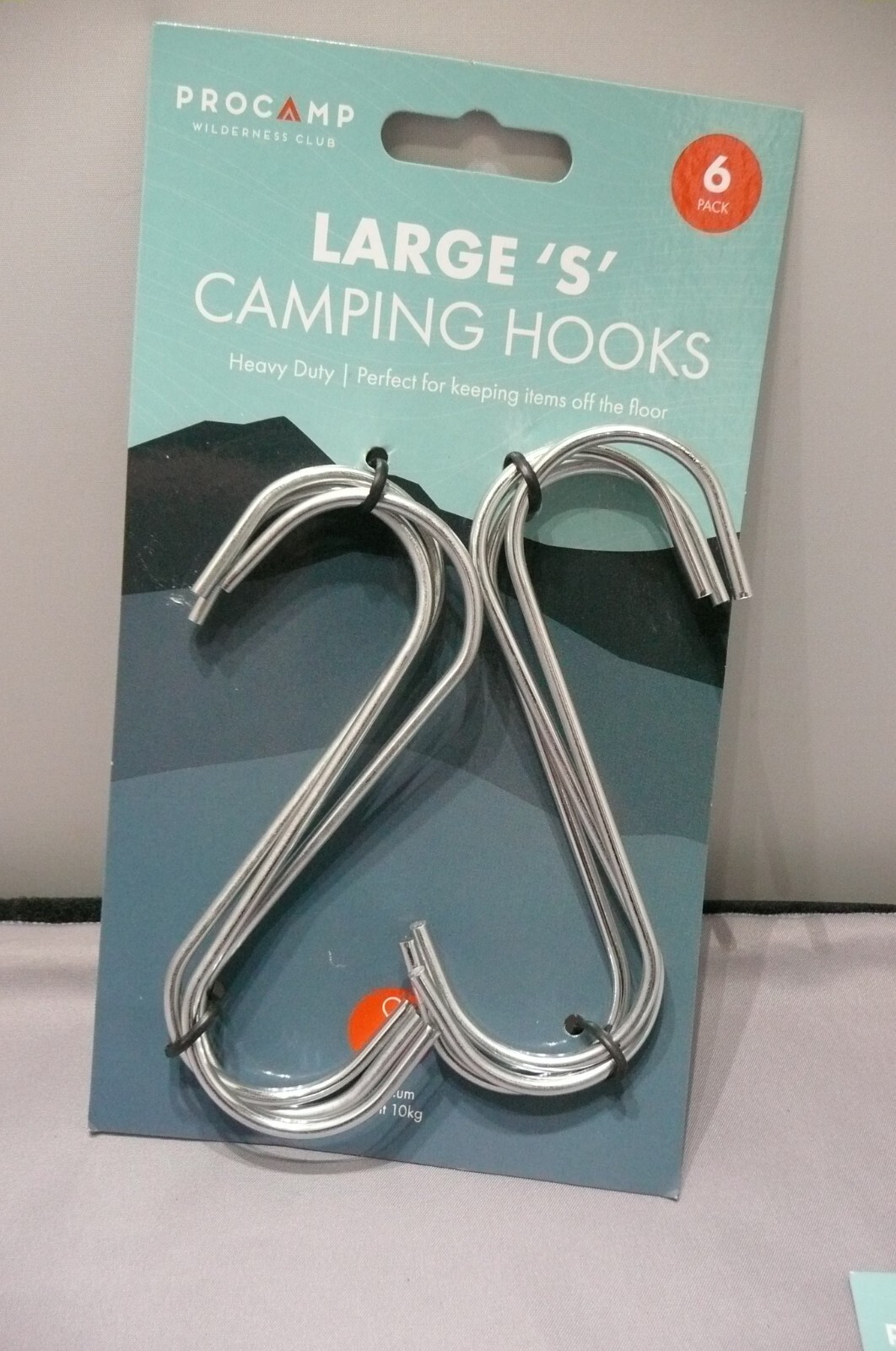 6 PRO CAMP 'L' METAL CAMPING HANGER HOOK 'S' SHAPE KIT HANGING-CARP FISHING GEAR