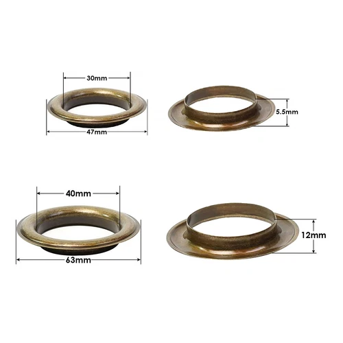 Ojales grandes de metal y latón de 30 mm 40 mm oro plata bronce ojales con arandela - Imagen 8 de 29