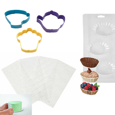 Wilton 8in1 Kuchen Deko Set: 3 Ausstecher + 4 Formen Tortenrand + Form 