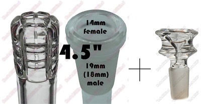 4.5'' Glass Downstem Matrix Perc 19mm / 18mm to 14mm Low Profile Reducing + Bowl