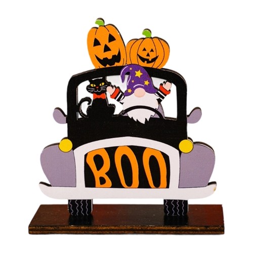Unique Wooden Vehicle Dashboard Ornament Pumpkin Gnomes Design For Seasonal - Picture 4 of 11