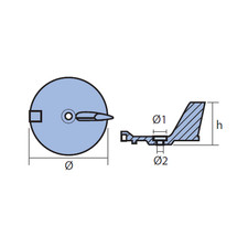 Anodo Pinna fuoribordo Yamaha 25-60 HP (F25, F40, F50, F60), Anodi Alluminio