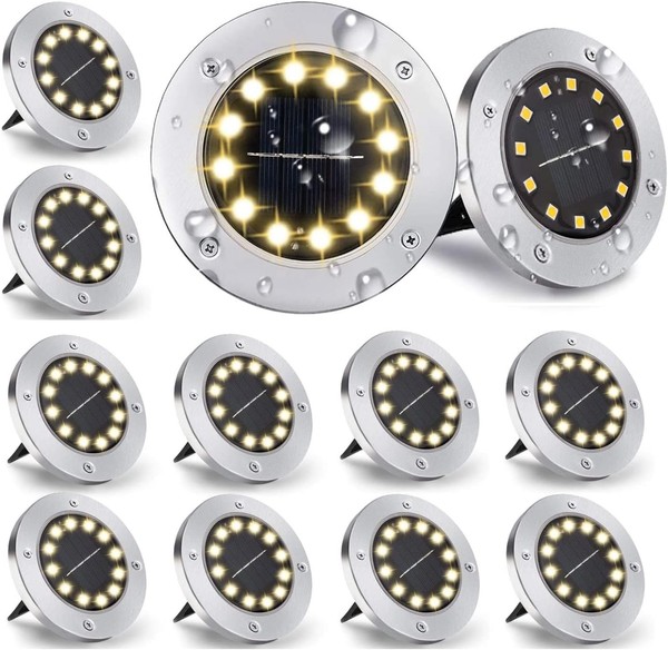 Solar Bodenleuchte 12 StüCk 12 Leds 800Mah Warmweiß-image