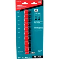 Makita  XPS  Socket Set w/ Std Socket Adapter 10Pc 3/8"" Drive 6pt Metric Makita