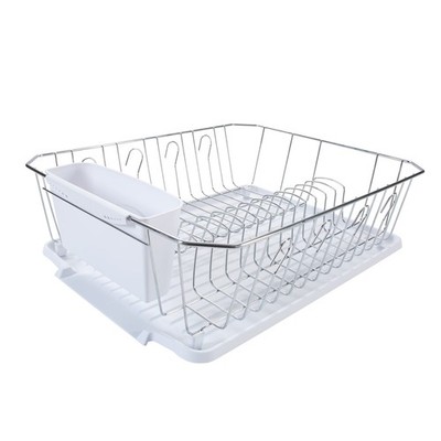 Kitchen Details 3 Piece Dish Rack Drying Rack Cutlery Basket Drainboard Tray