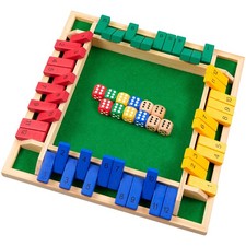 14 inches Shut The Box Dice Game, 2-4 Player Upgraded 12 Numbers Wooden Board...