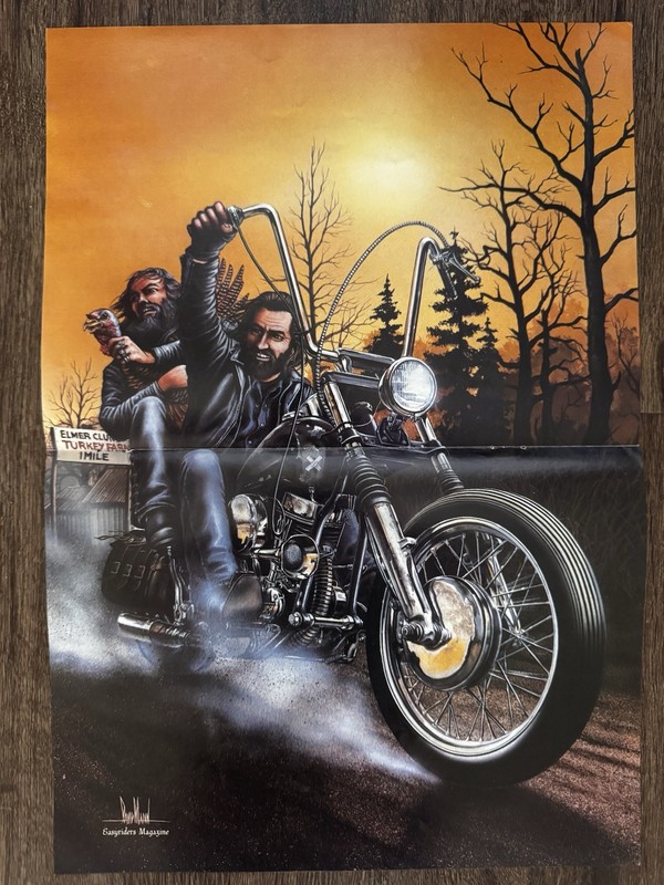 “Swiping Turkeys” Vintage Easyriders David Mann 1982 Magazine Centerfold
