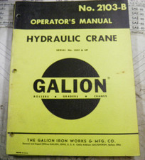 GALION MANUAL DE OPERADOR DE GRÚA HIDRÁULICA 1001-UP LIBRO 2103