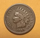 1864-L. Indian head cent , VG/ F , scarce !