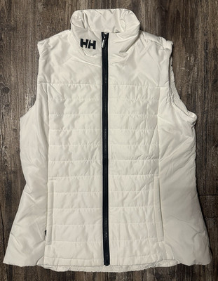 Helly Hansen Women's White Full Zip Puffer Vest Logo Size M
