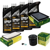 Mann Inspektionspaket 4L Mannol Longlife 504/507 5W-30 FüR Toyota Aygo 1.0