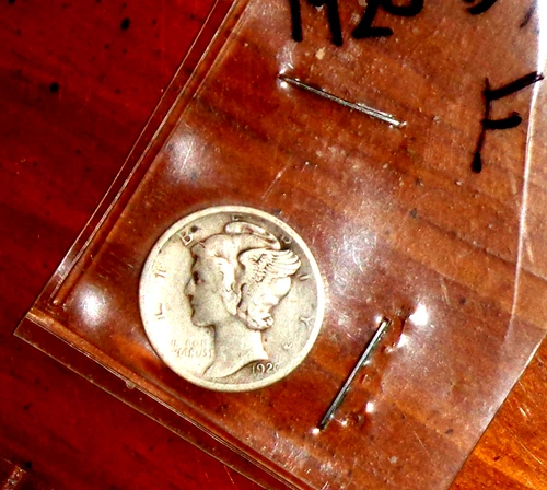 1920-D  SILVER MERCURY DIME - GRADES "FINE"