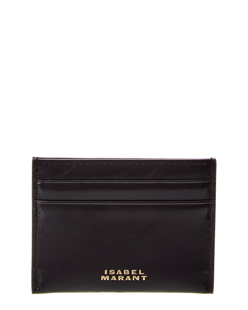 Кожаный футляр для карточек Isabel Marant Chiba Женский черный 24290₽
