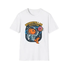 Unisex Softstyle T-Shirt Goldfish Astronaut Space Donut Futuristic Humor
