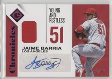 2018 Panini Chronicles Signature Swatches Blue 7/99 Jaime Barria Auto 0j6