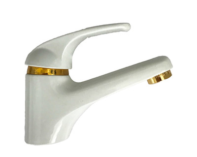 Waschtischarmatur Waschbeckenarmatur  Wasserhahn weiß weiss gold