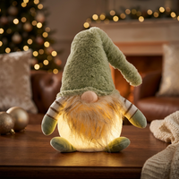 Weihnachtswichtel Led 25Cm(43Cm) Gnom Sitzend GrüN Dekofigur Leuchtend