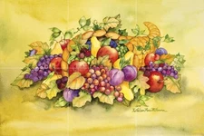 Ceramic Backsplash Tile Mural Fruit Vegetable Kitchen/Bathroom - Cornucopia 2