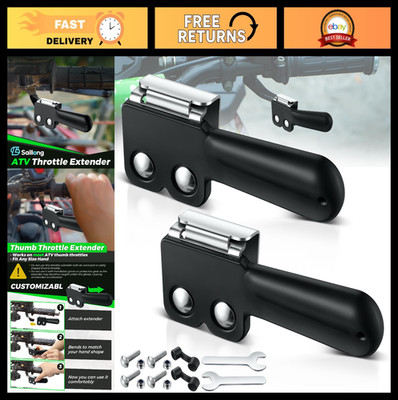 ATV Thumb Throttle Extender, Easy Install Clamp, Comfortable Control - 2 Pack Bl