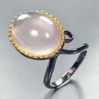 Vintage 28 ct+ Natural Rose Quartz Ring 925 Sterling Silver Size 9 /R456259