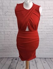 Pretty Little Thing Red Mini Bodycon Dress Women’s Size 10 Sleeveless