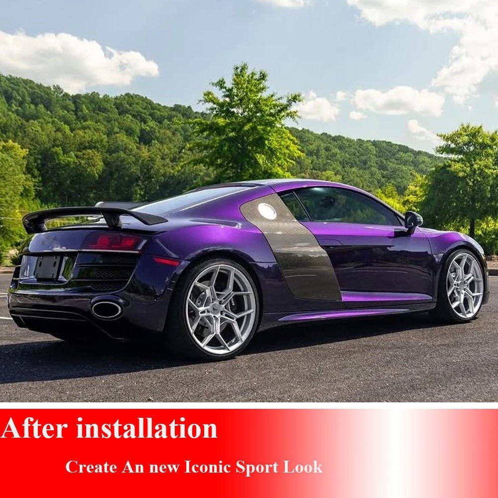 For Audi R8 V8 V10 Coupe 2008-15 REAL CARBON Side Door Fenders Blade Trims Panel