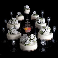5 Tiers ACRYLIC Clear CAKE STAND Wedding Birthday Cupcake Display Cake Tower