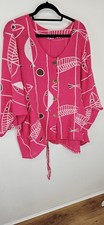 Made In Italy Pink Relaxed Tunic Top With Pockets O/S Lagenlook 