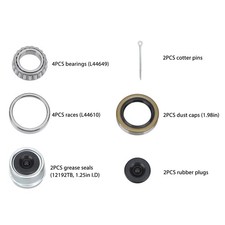 2 Sets Boat Trailer Axle Bearing Kit Fits 1-1/16in 2000-2200 Lb Axle 16Pcs
