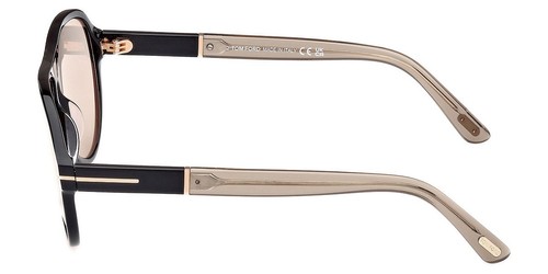 Occhiali da sole uomo Tom Ford FT1080 Quincy nero lucido 59mm nuovi e autentici - Foto 3 di 8