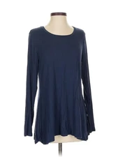 H By Halston Women Blue Long Sleeve T-Shirt S