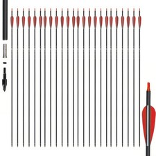 30 Archery Arrows Carbon Shaft OD 7.8mm & Spi...