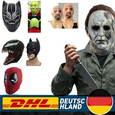 2026 Unisex Erwachsene Karneval Party Latex Maske Horrormaske Cosplay Kostüme DE